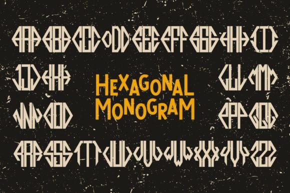Hexagonal Monogram: A Display Font That Elevates Digital Branding